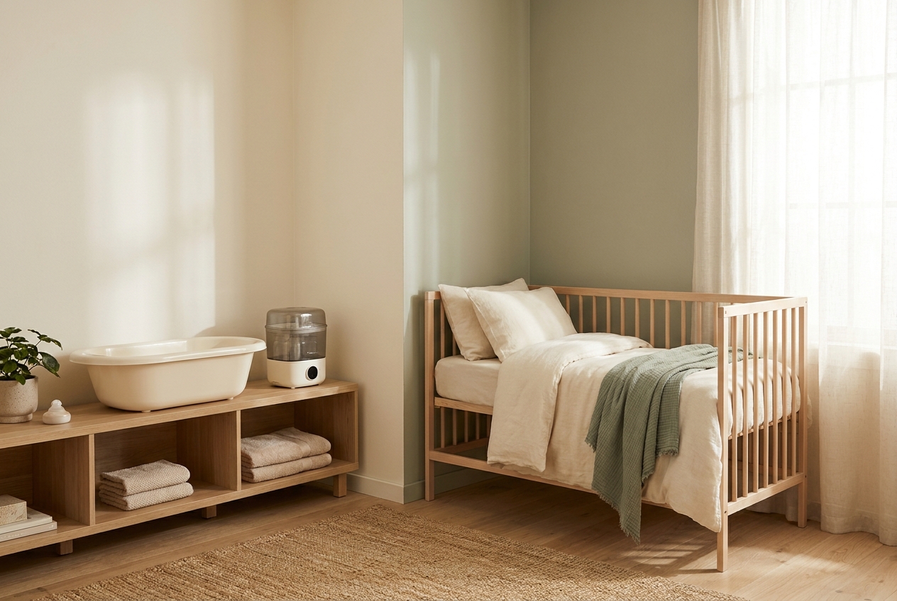Babybett, Babybadewanne, Flaschensterilisator
